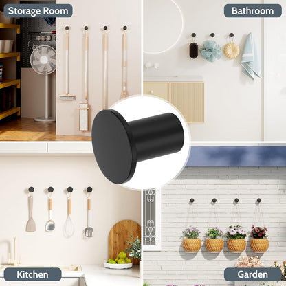 SAYAYO 2PCS Towel Hooks Wall Mounted Door Coat Hooks for Hanging Towels SUS304 Stainless Steel Wall Hooks for Bathroom Bedroom Heavy Duty with Fixing Screws, EGJF001Y-25X45