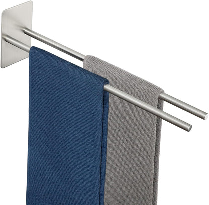 Sayayo Towel Rails Adhesive Bathroom Towel Holder Double Towel Bar Stick on, SUS304 Stainless Steel Towel Rack No Drilling , 30CM, 40CM