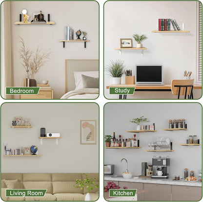 SAYAYO Shelf Brackets Heavy Duty 5MM Thick White Angle Brackets Metal L Brackets for Shelves, Wooden Shelf Brackets & Supports Wall Hanging Corner Brace, 125mm - 300mm, 2 Pack/ 4 Pack