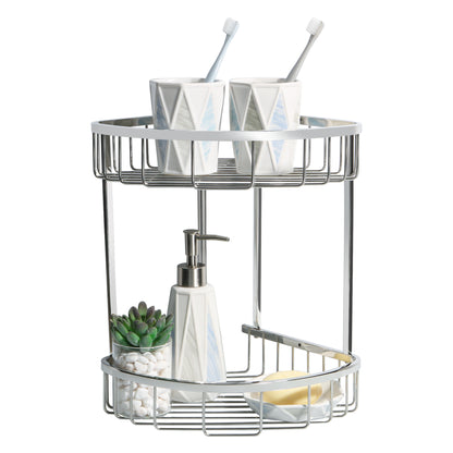 SAYAYO Corner Shower Caddy Basket, SUS304 Stainless Steel Corner Bathroom Shelf, 2-Tier Polished Shower Organiser