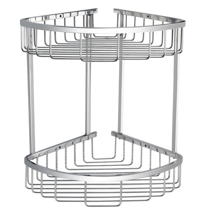 SAYAYO Corner Shower Caddy Basket, SUS304 Stainless Steel Corner Bathroom Shelf, 2-Tier Polished Shower Organiser