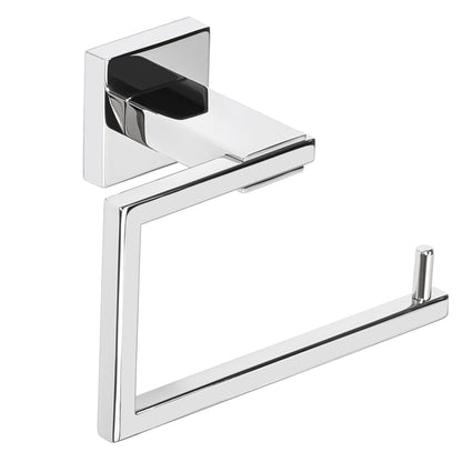 Sayayo Toilet Paper Roll Holder Wall Mounted, Towel Holder Hand Towel Ring, SUS304 Stainless Steel Waterproof & Rustproof, Modern Square Design, Chrome/ Black/ Brushed/ Gold