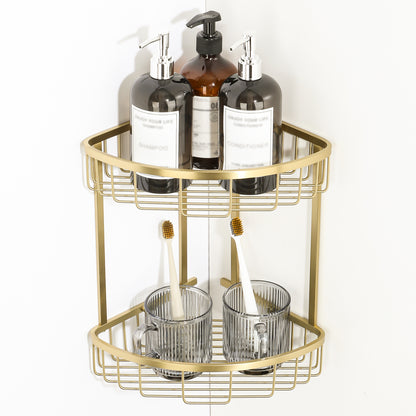 SAYAYO Corner Shower Caddy Basket, SUS304 Stainless Steel Corner Bathroom Shelf, 2-Tier Polished Shower Organiser