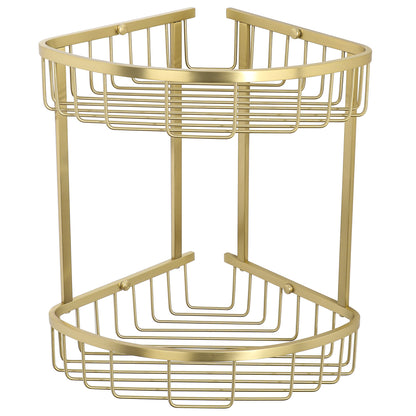 SAYAYO Corner Shower Caddy Basket, SUS304 Stainless Steel Corner Bathroom Shelf, 2-Tier Polished Shower Organiser