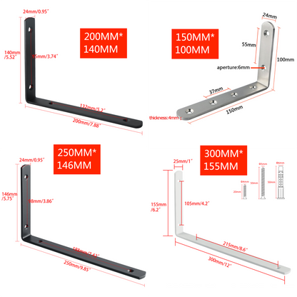 Sayayo Stainless Steel Joint Angle Brackets, 150MM-300MM, 2/4PCS