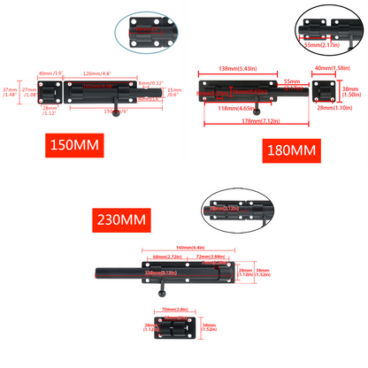 Sayayo Heavy Duty Slide Bolt 150MM-230MM