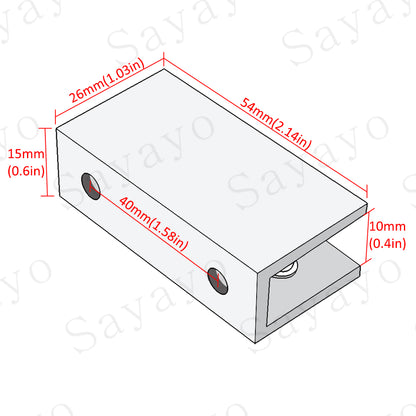 Sayayo Glass Clamp Shelf Bracket, 2Pcs