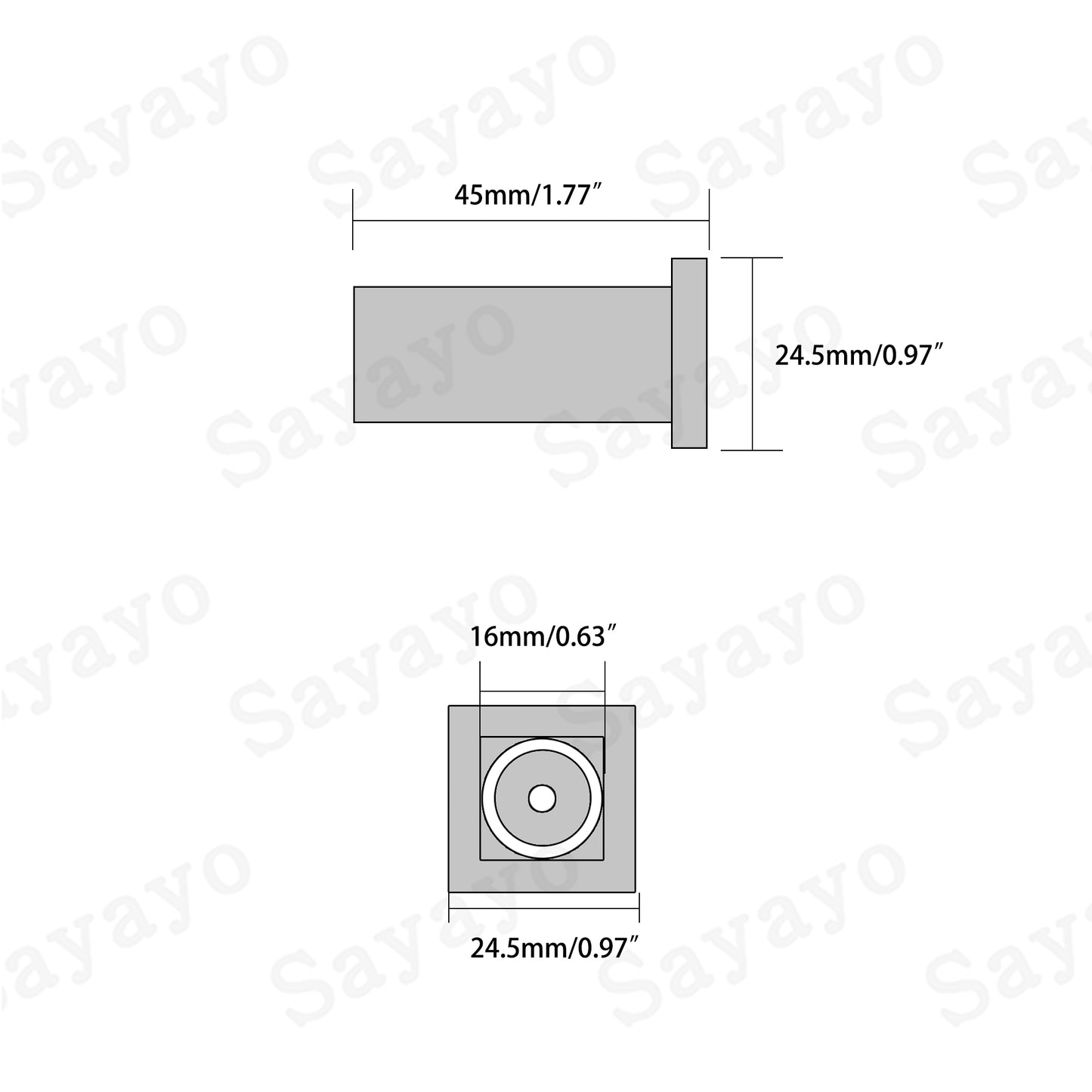 Sayayo Square Hook Stainless Steel, 2Pcs/4Pcs