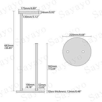 Sayayo Free Standing Toilet Roll Holder with Double Pole (Round Base)