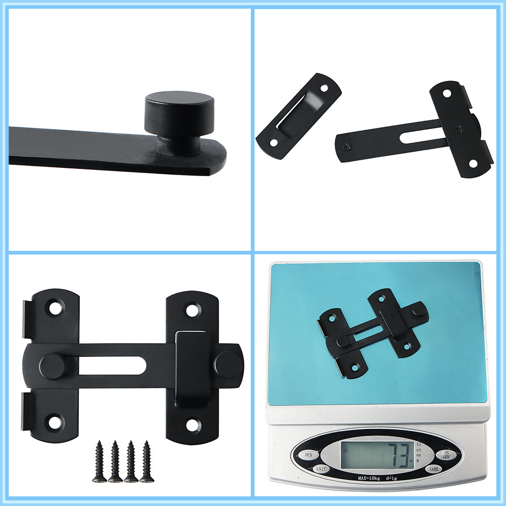 Sayayo Door Lock Slide Gate Latch Tiny Door Bolt, 304 Stainless Steel Metal Matte Black Finish, MS9001B