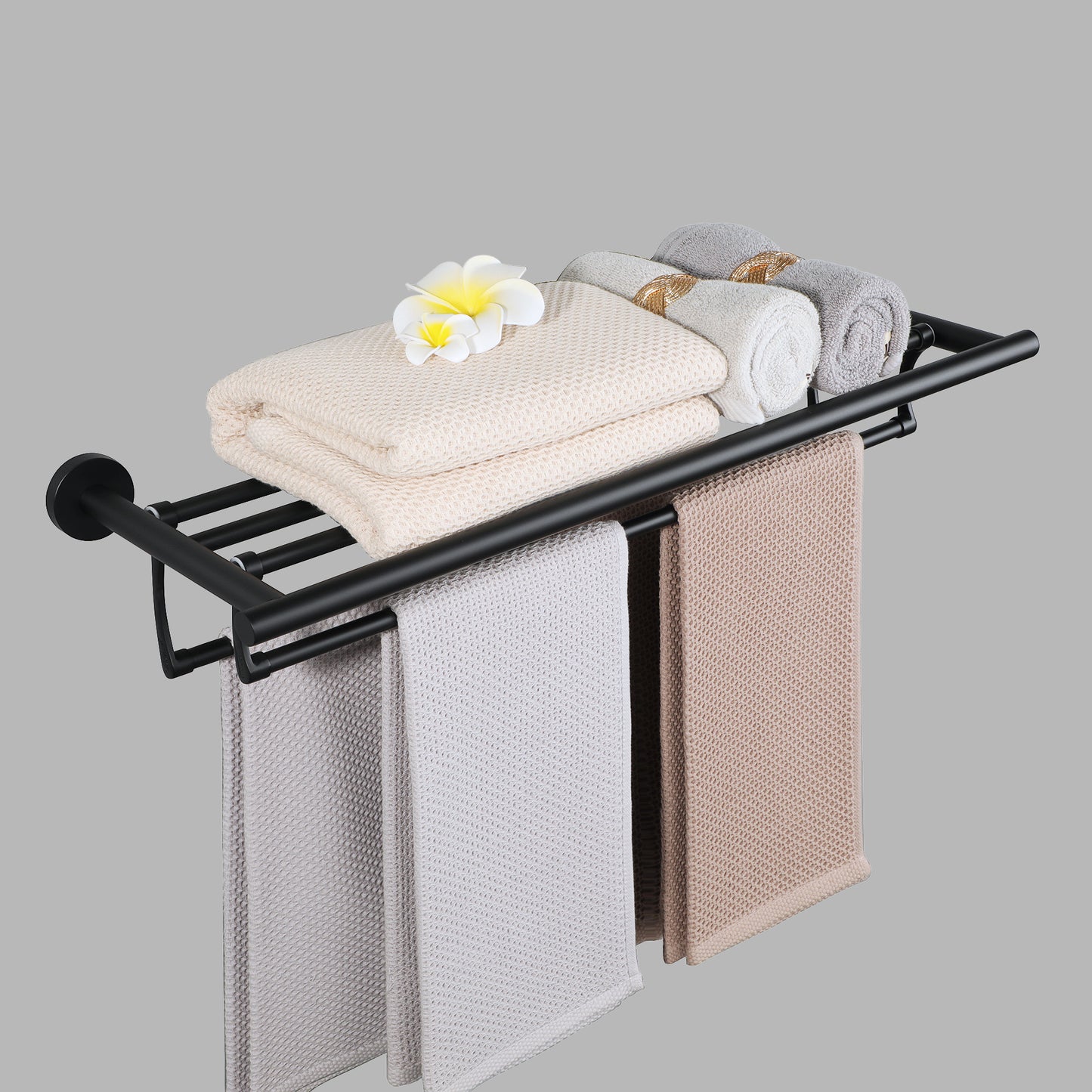 Sayayo Stainless Steel Towel Rack (with Double Foldable Hanging Rail)