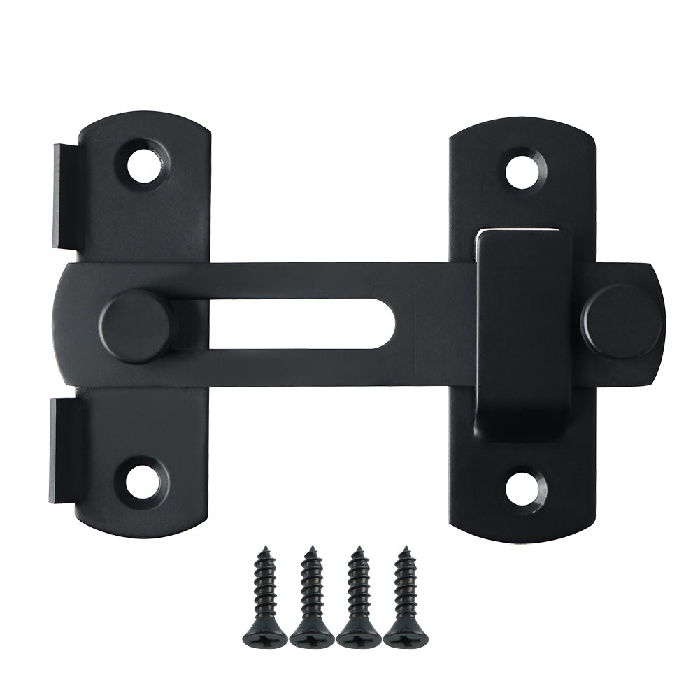 Sayayo Door Lock Slide Gate Latch Tiny Door Bolt, 304 Stainless Steel Metal Matte Black Finish, MS9001B