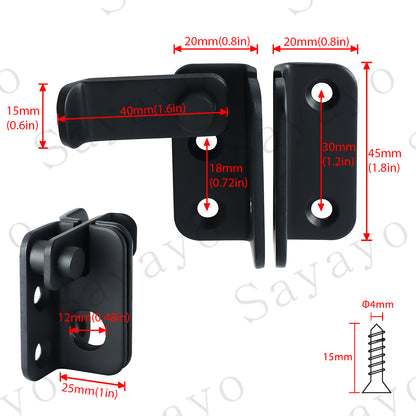 Sayayo Slide Bolt Door Lock Gate Latch Tiny Padlock Hasp, Stainless Steel Matte Black, EMS3001-B