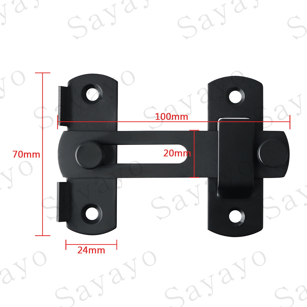 Sayayo Door Lock Slide Gate Latch Tiny Door Bolt, 304 Stainless Steel Metal Matte Black Finish, MS9001B